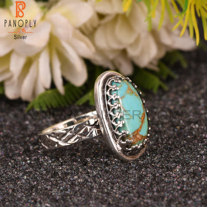 Kingman Turquoise 925 Sterling Silver Cute Ring For Women