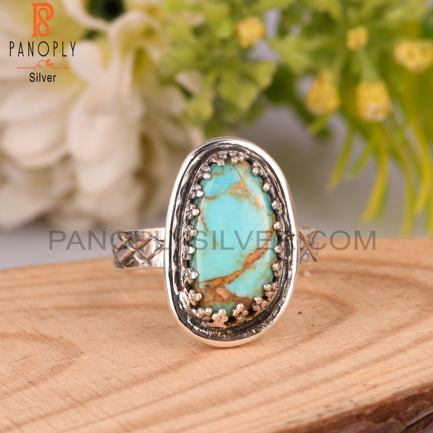 Kingman Turquoise 925 Sterling Silver Cute Ring For Women