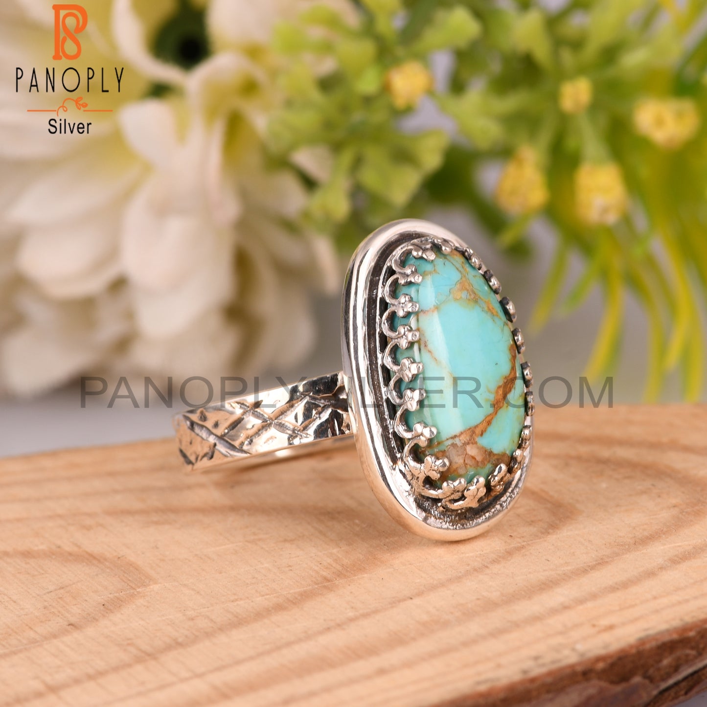 Kingman Turquoise 925 Sterling Silver Cute Ring For Women