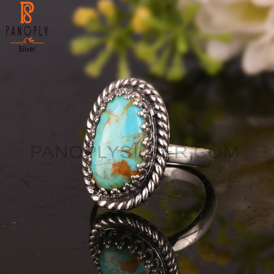 Kingman Turquoise 925 Silver Ring For Wedding