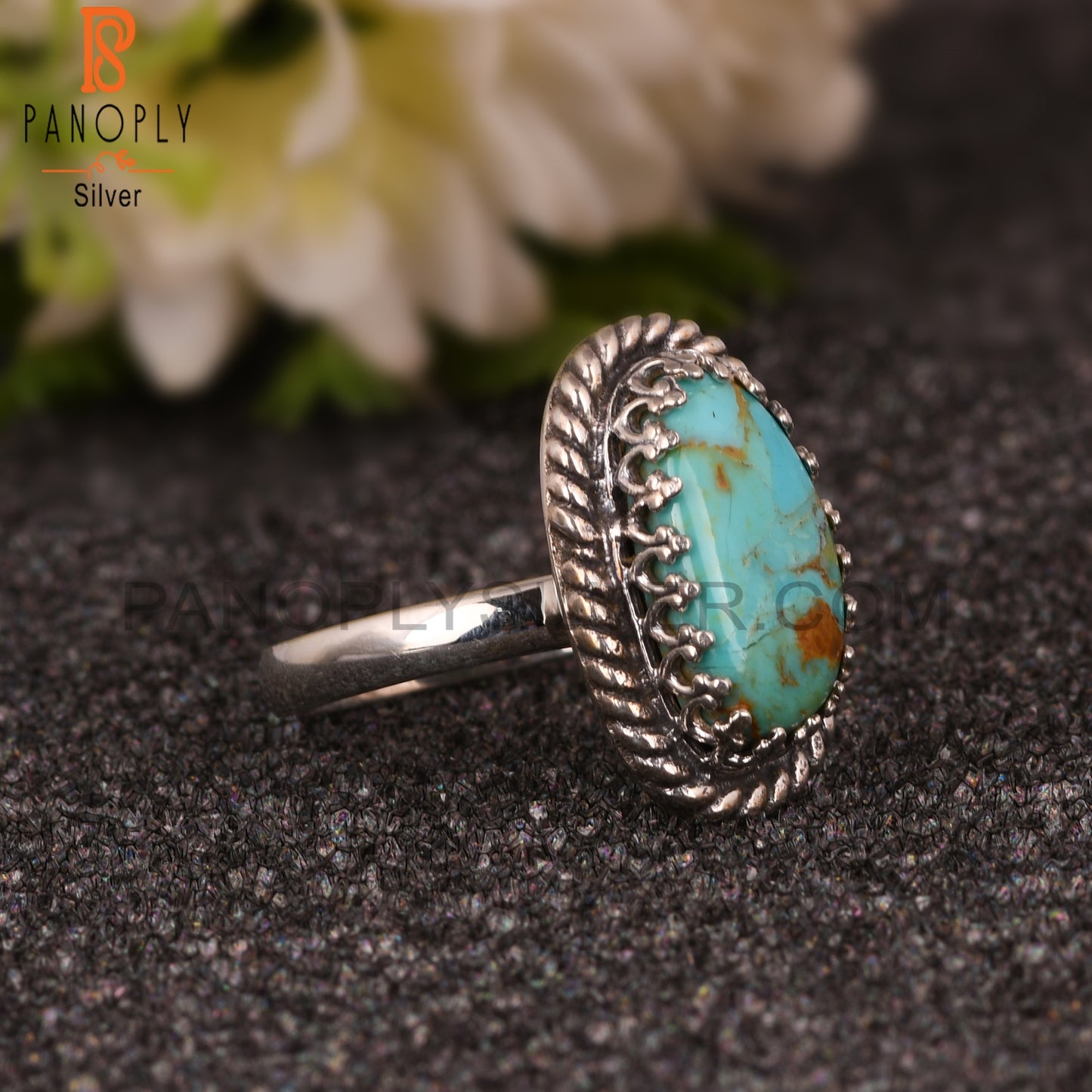 Kingman Turquoise 925 Silver Ring For Wedding