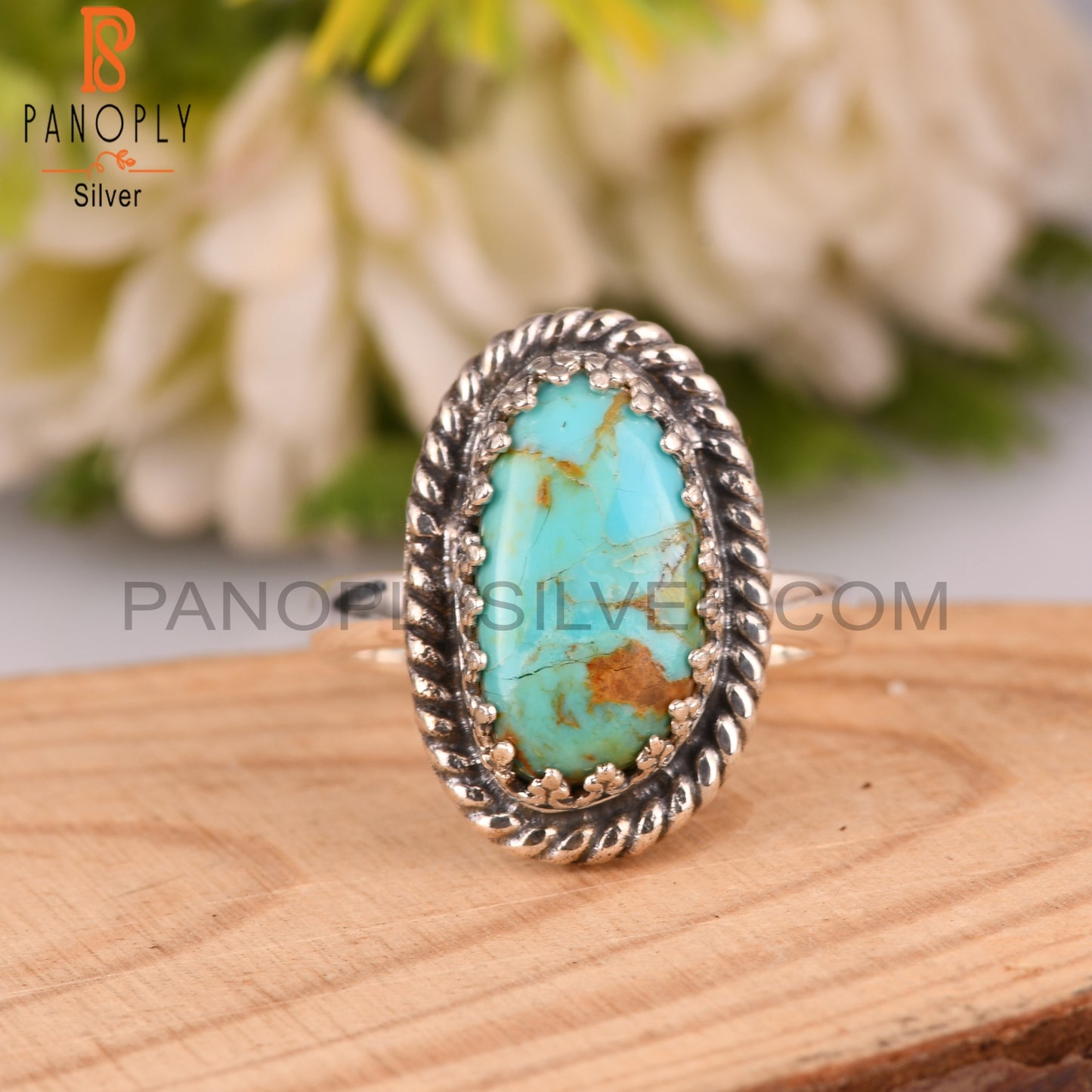 Kingman Turquoise 925 Silver Ring For Wedding