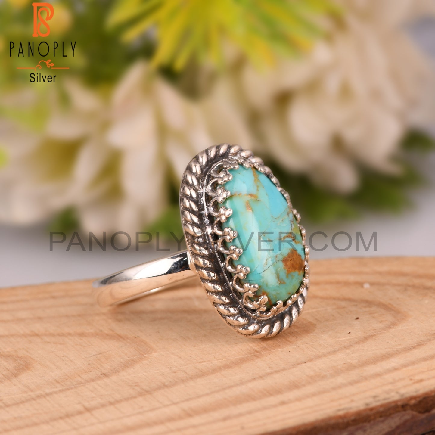 Kingman Turquoise 925 Silver Ring For Wedding