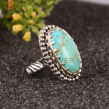 Aesthetic Kingman Turquoise 925 Sterling Silver Ring