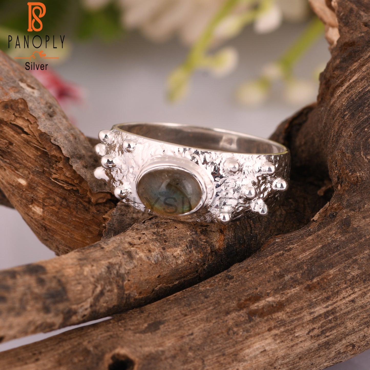 Labradorite Oval 925 Sterling Silver Cute Pretty Ring