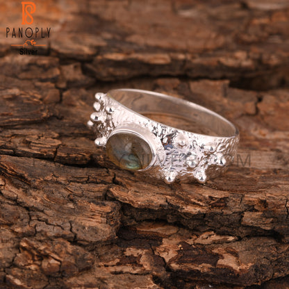 Labradorite Oval 925 Sterling Silver Cute Pretty Ring