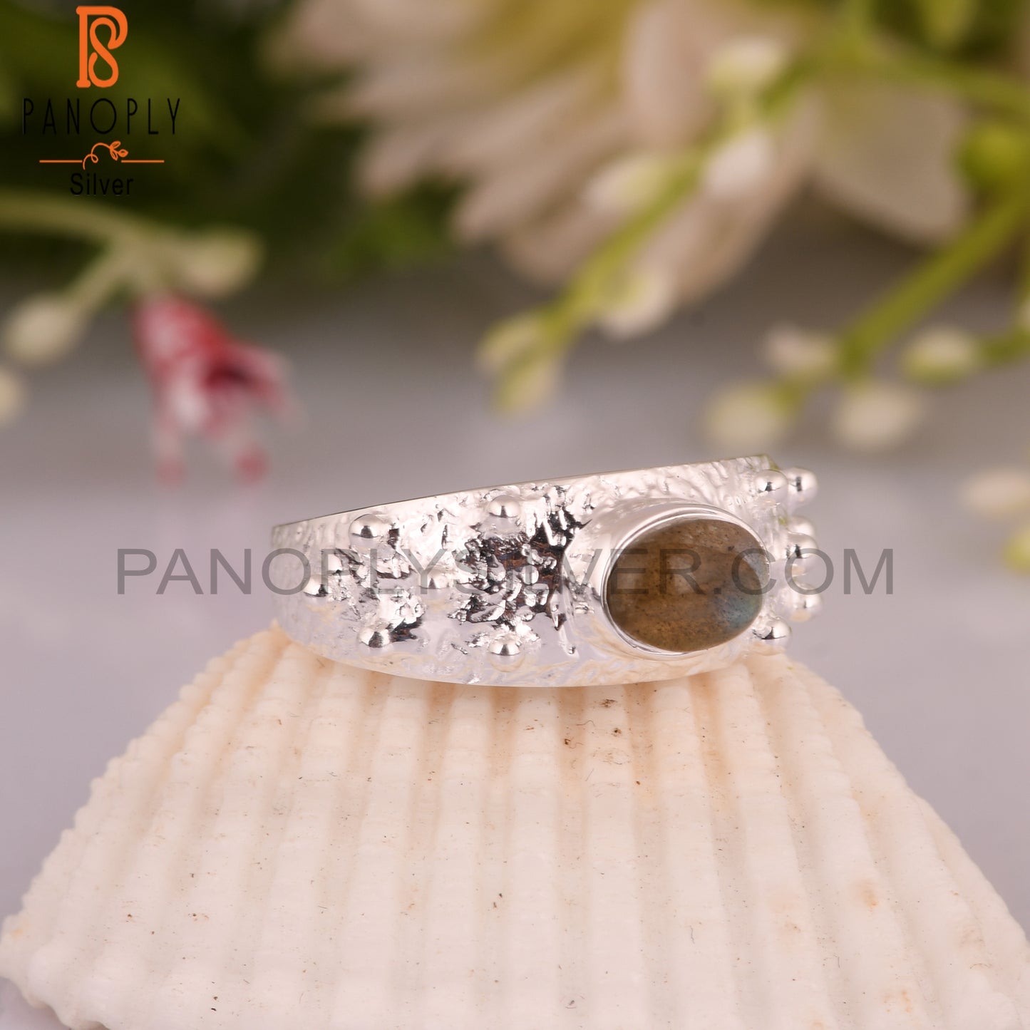 Labradorite Oval 925 Sterling Silver Cute Pretty Ring