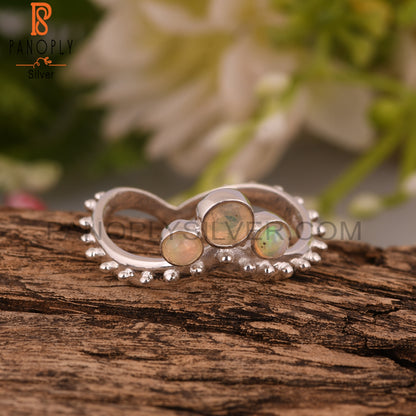 Ethiopion Opal Crown 925 Sterling Silver Ring