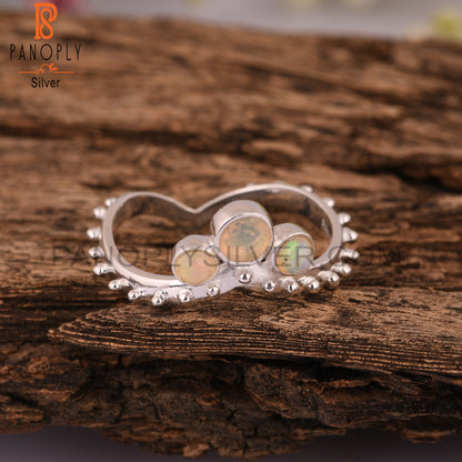 Ethiopion Opal Crown 925 Sterling Silver Ring