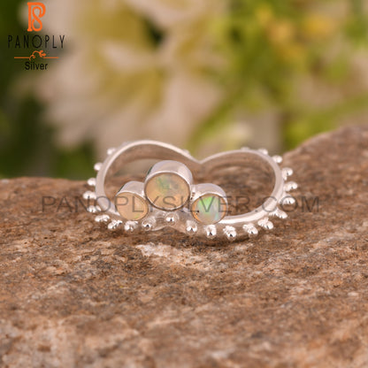 Ethiopion Opal Crown 925 Sterling Silver Ring