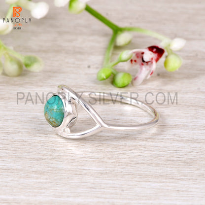 925 Sterling Silver Kingman Turquoise Stone Ring for Women Modern Design Ring Gift for Her