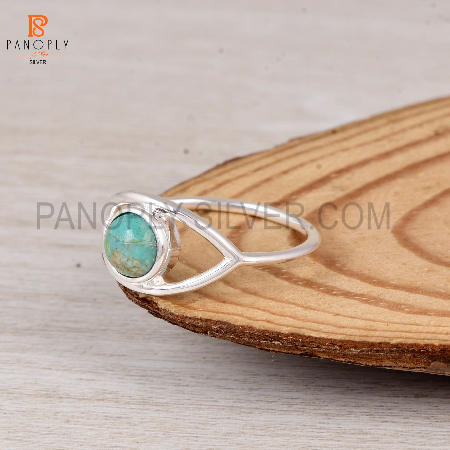 925 Sterling Silver Kingman Turquoise Stone Ring for Women Modern Design Ring Gift for Her