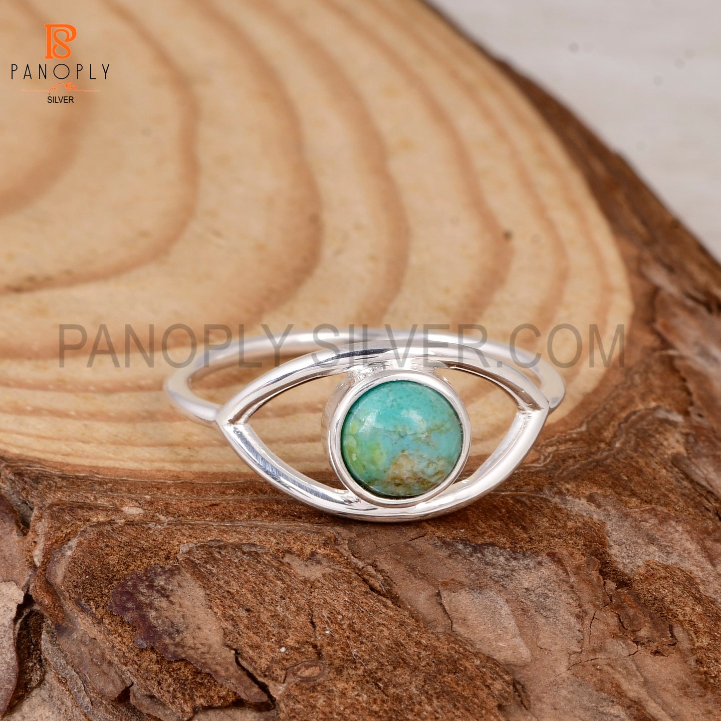 925 Sterling Silver Kingman Turquoise Stone Ring for Women Modern Design Ring Gift for Her