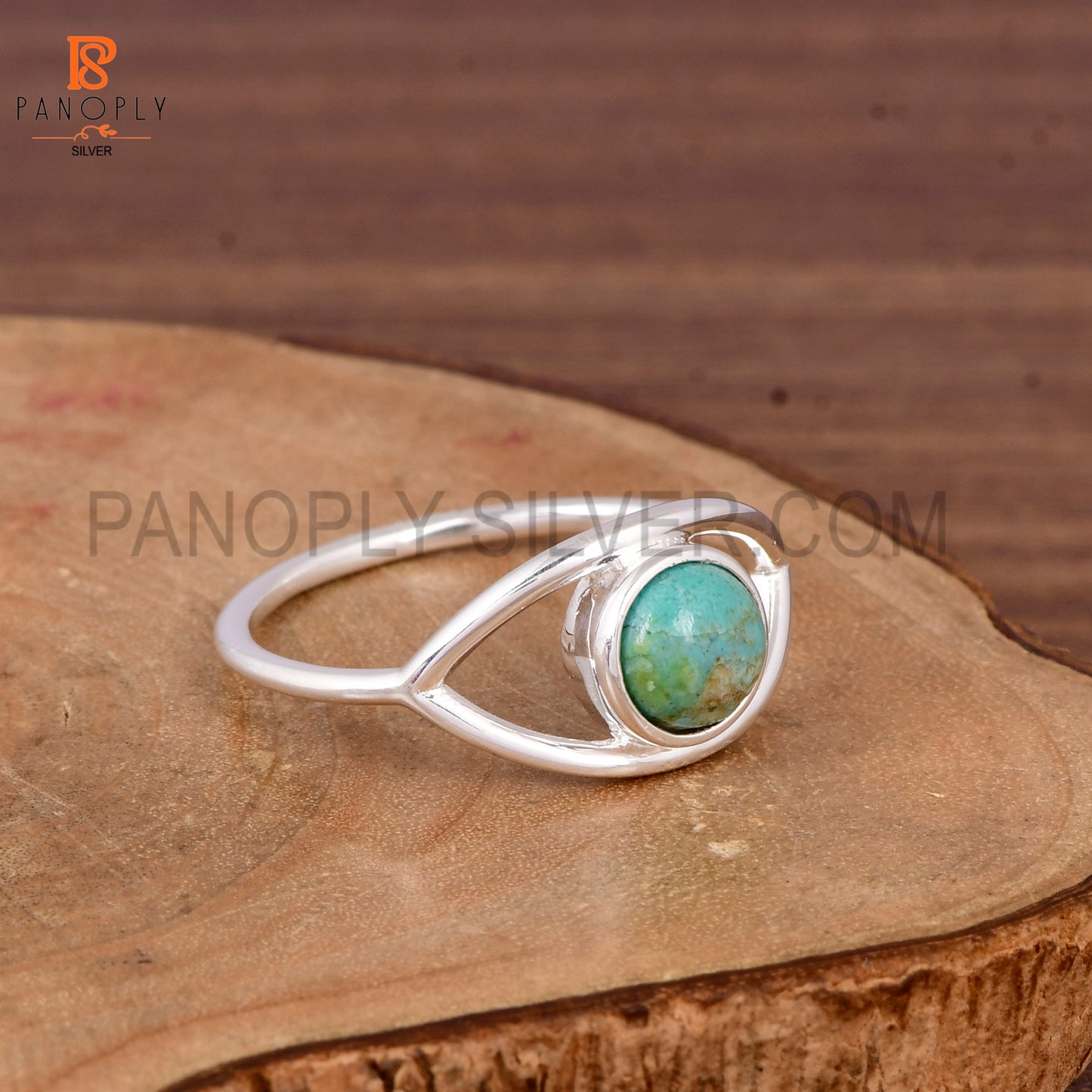 925 Sterling Silver Kingman Turquoise Stone Ring for Women Modern Design Ring Gift for Her