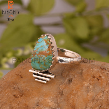 Kingman Turquoise 925 Sterling Silver Pretty Ring