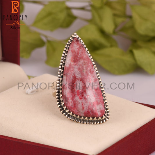 Pink Thulite 925 Sterling Silver Ring