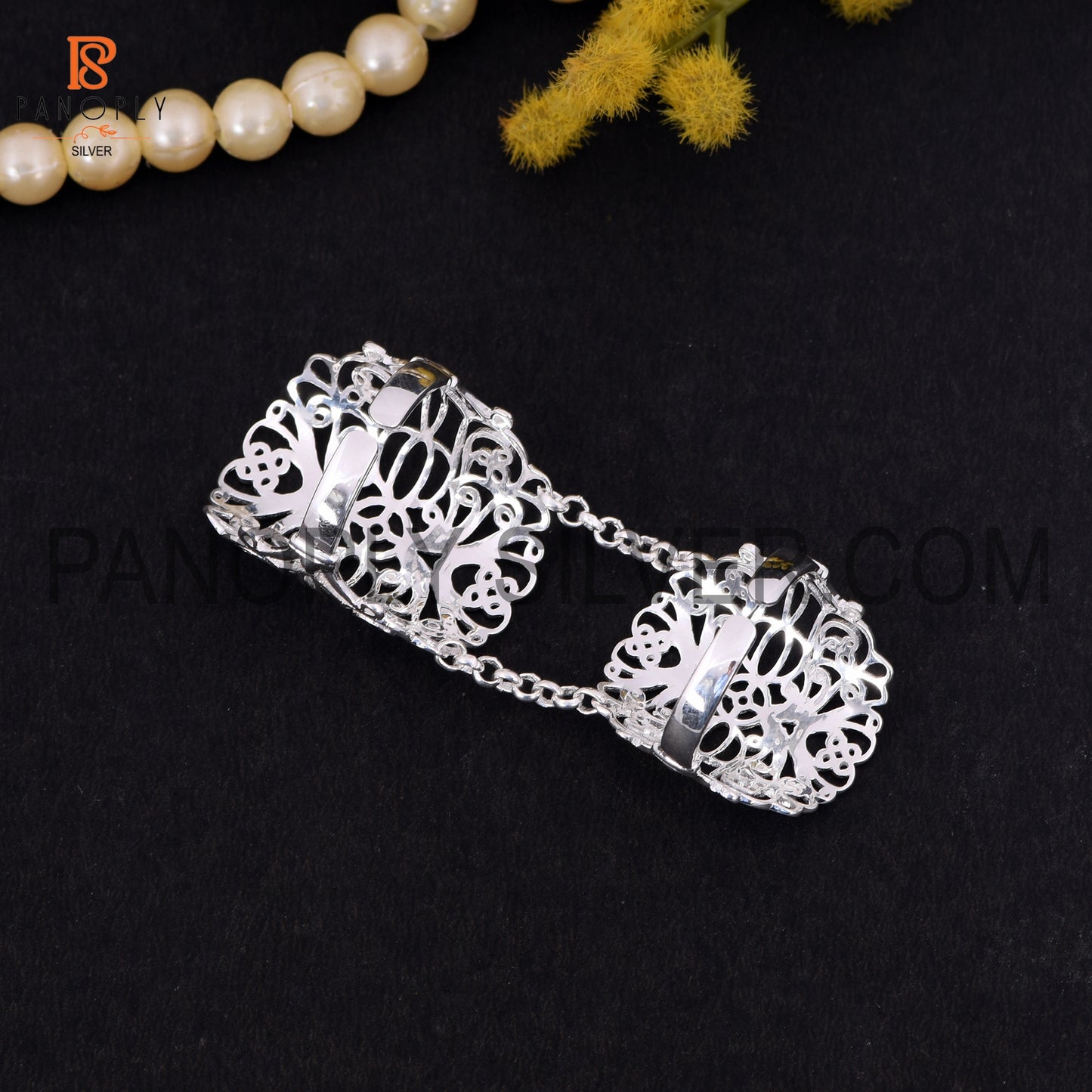 925 Silver Adjustable Full Finger Ring For Women