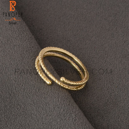 Triple Layer 925 Quality Adjustable Open Rings