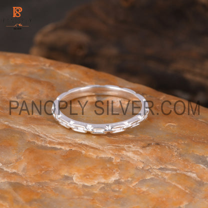 Fine 925 Silver Cable Chain Knuckle Ring