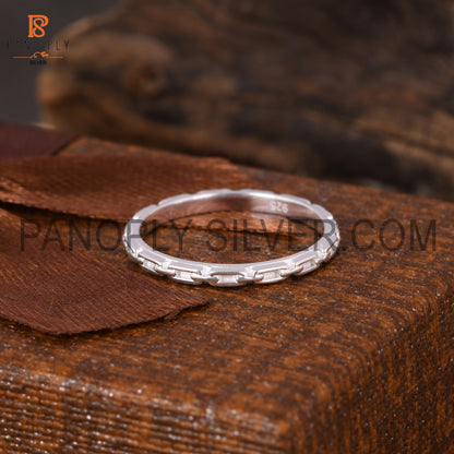 Fine 925 Silver Cable Chain Knuckle Ring