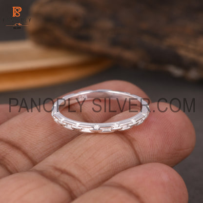 Fine 925 Silver Cable Chain Knuckle Ring