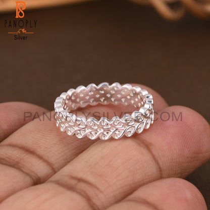 925 Quality Interlinked Heart Spinner Rings