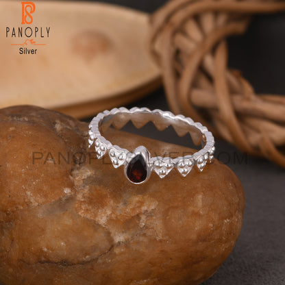 Heart Band Pear Cut 925 Quality Silver Rings
