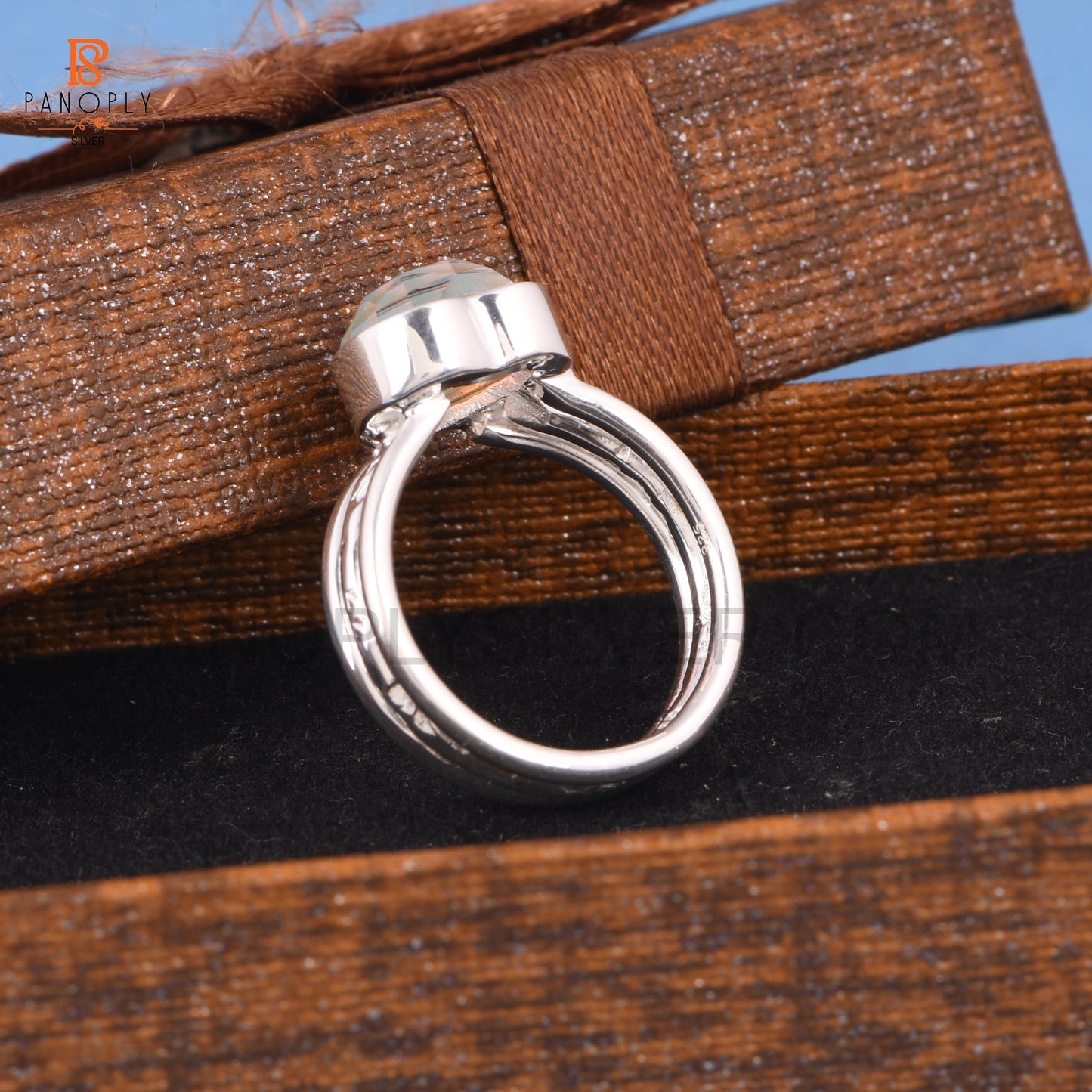 Aurora Opal Sky Doublet Heart 925 Silver Ring