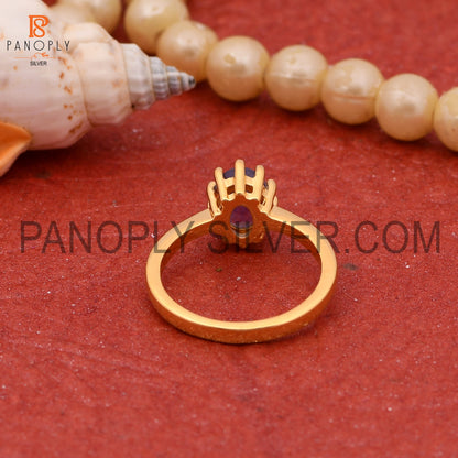 925 Quality Tanzanite Prong Set Gold Rings For Women