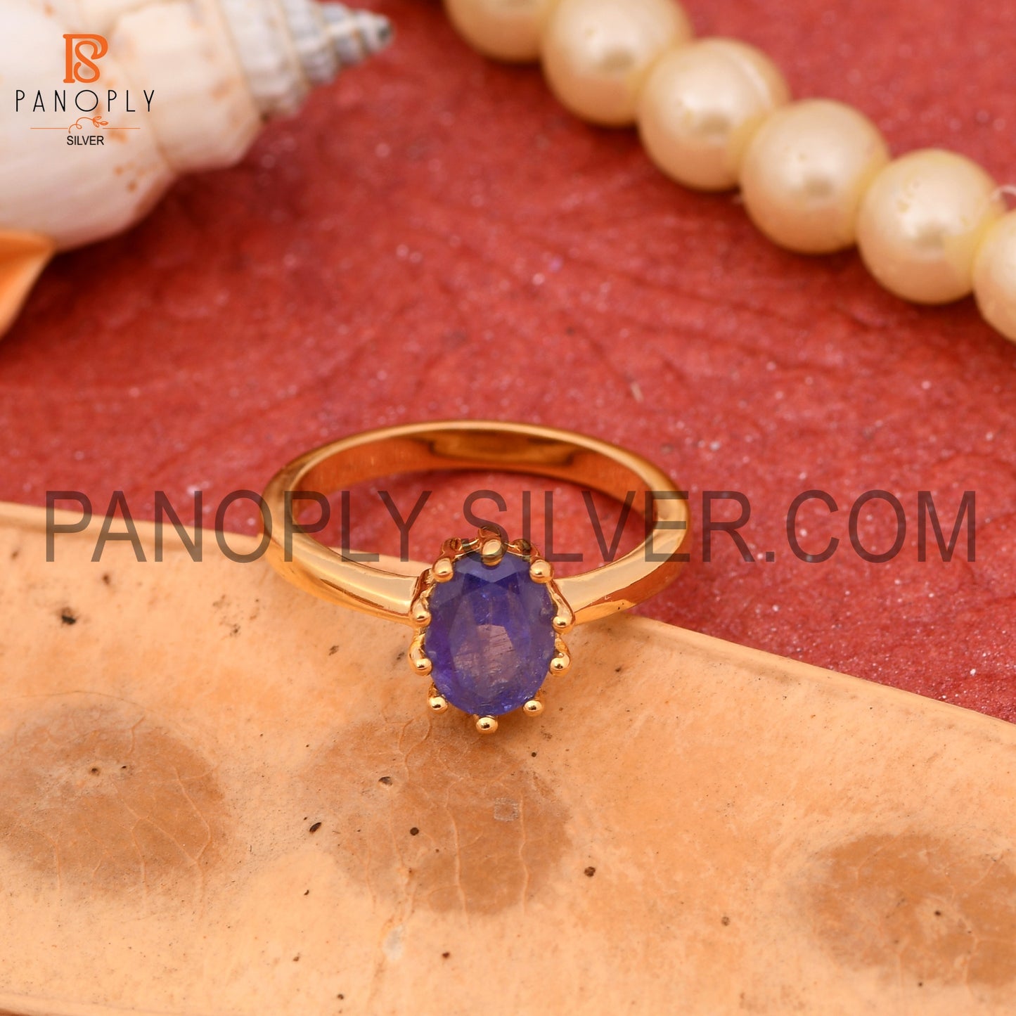 925 Quality Tanzanite Prong Set Gold Rings For Women