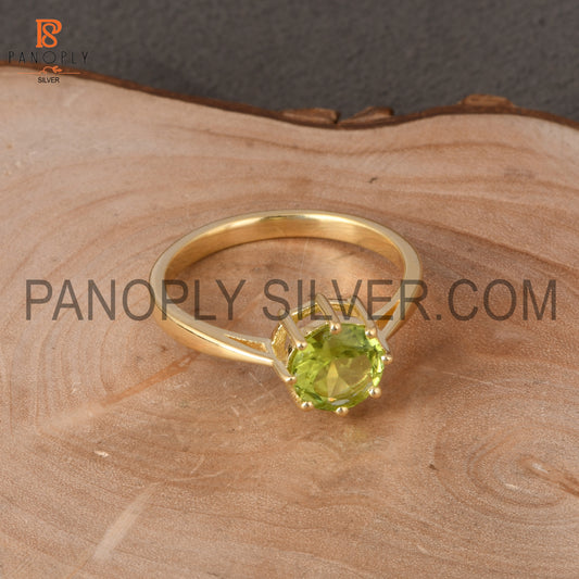 Peridot 18k Gold Plated 925 Quality Gold Rings