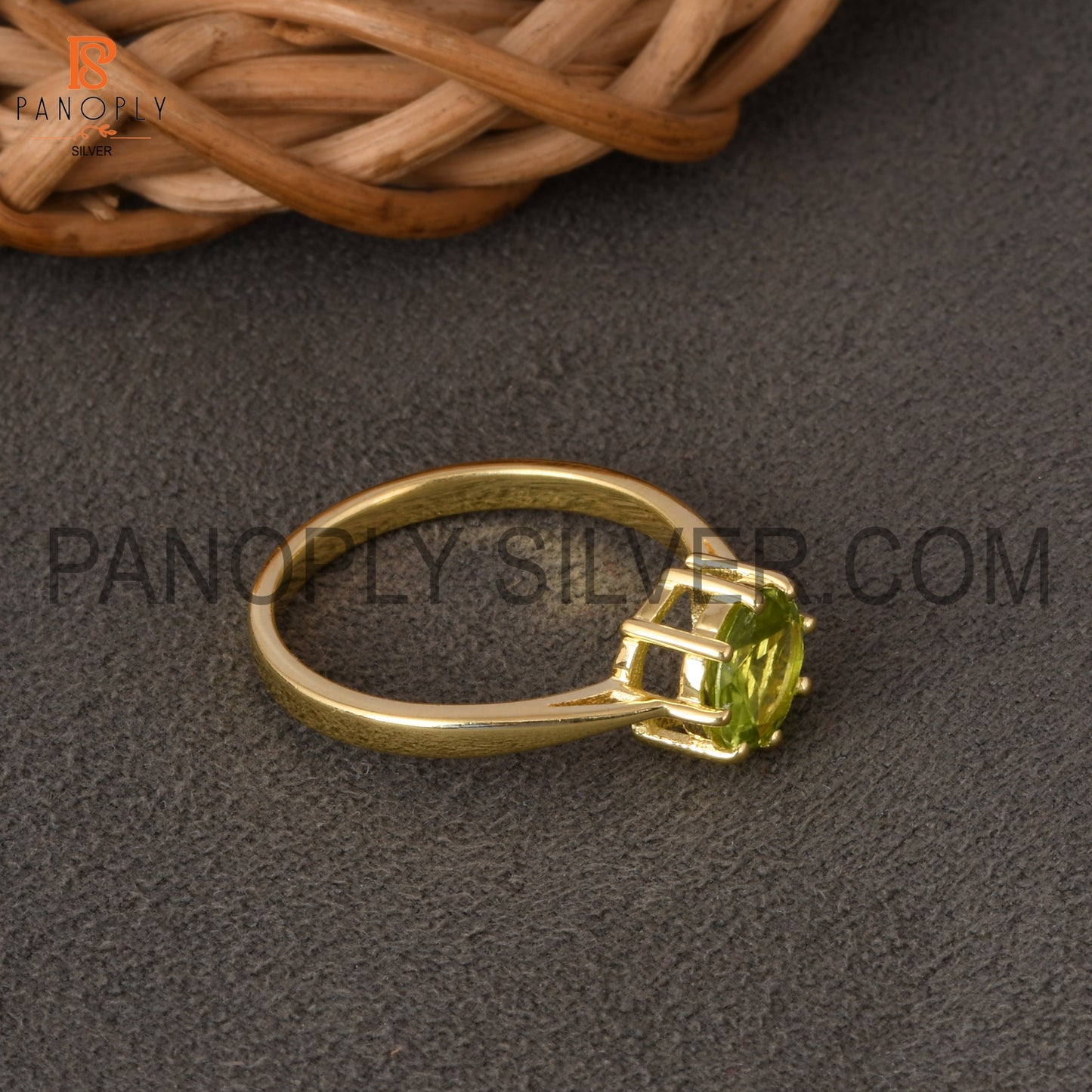 Peridot 18k Gold Plated 925 Quality Gold Rings