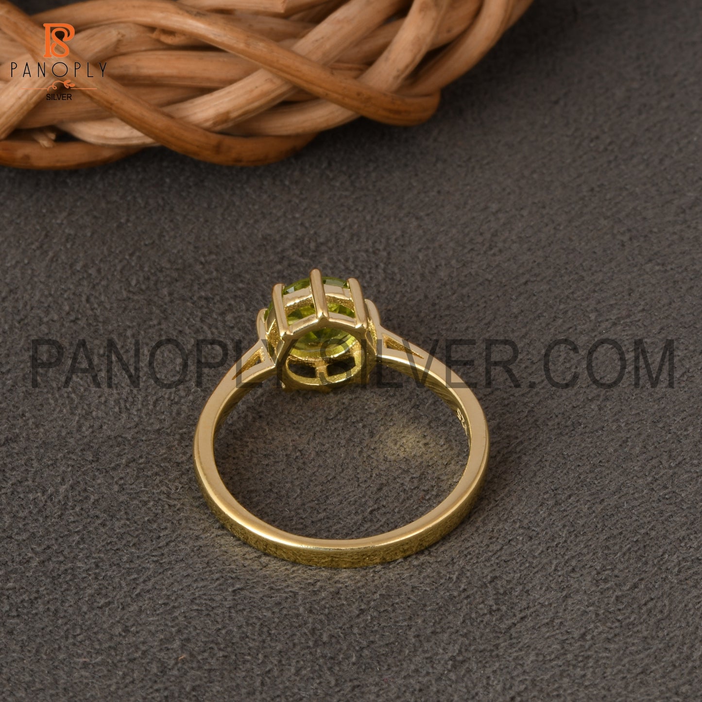 Peridot 18k Gold Plated 925 Quality Gold Rings
