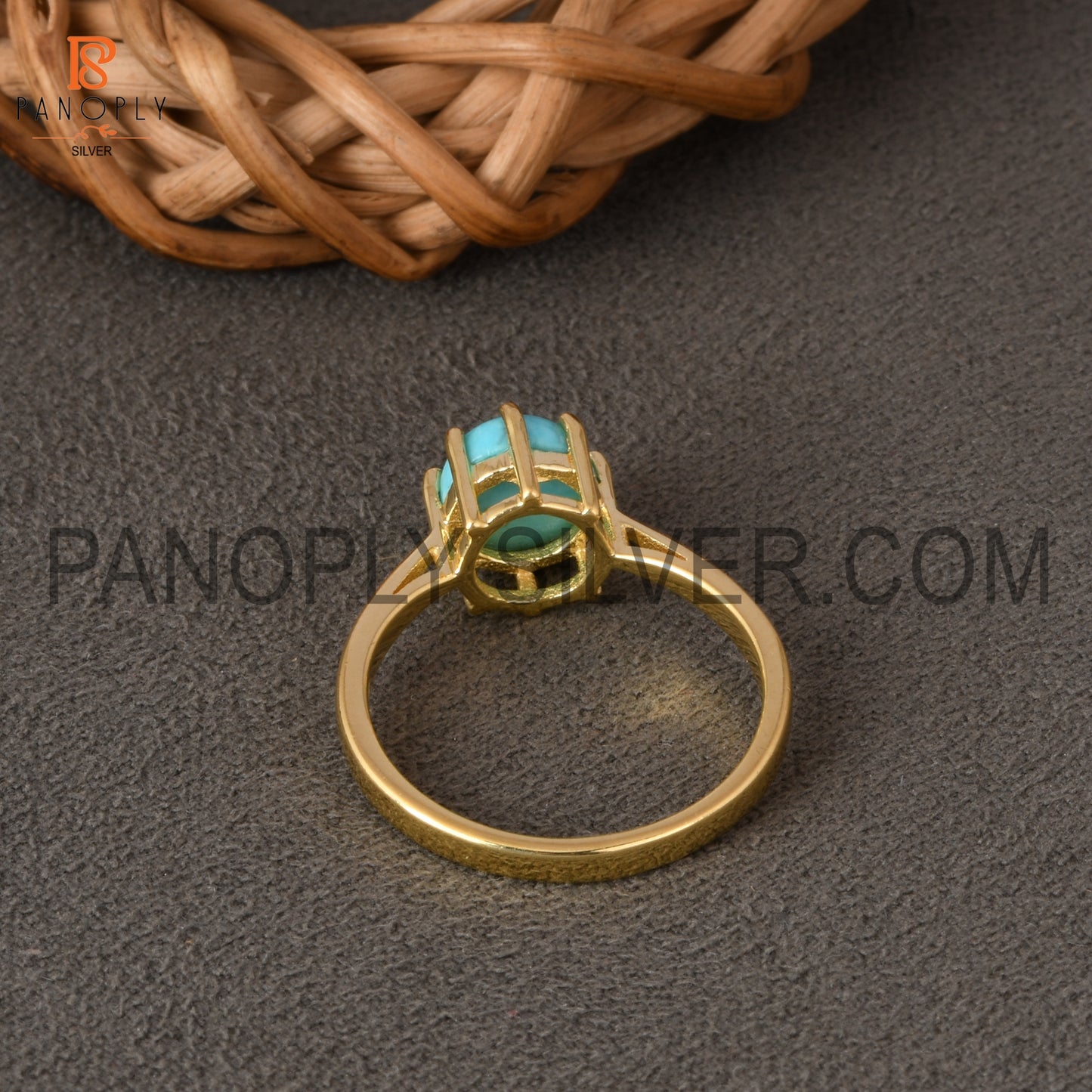 Arizona Turquoise 925 Quality Gold Rings
