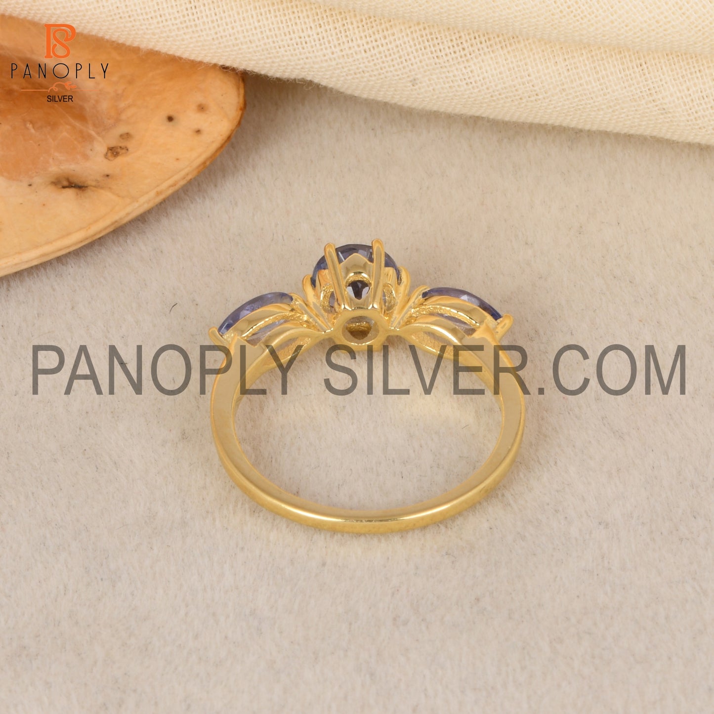 Tanzanite Gems 18k Gold Plated Wedding For Girls Ring