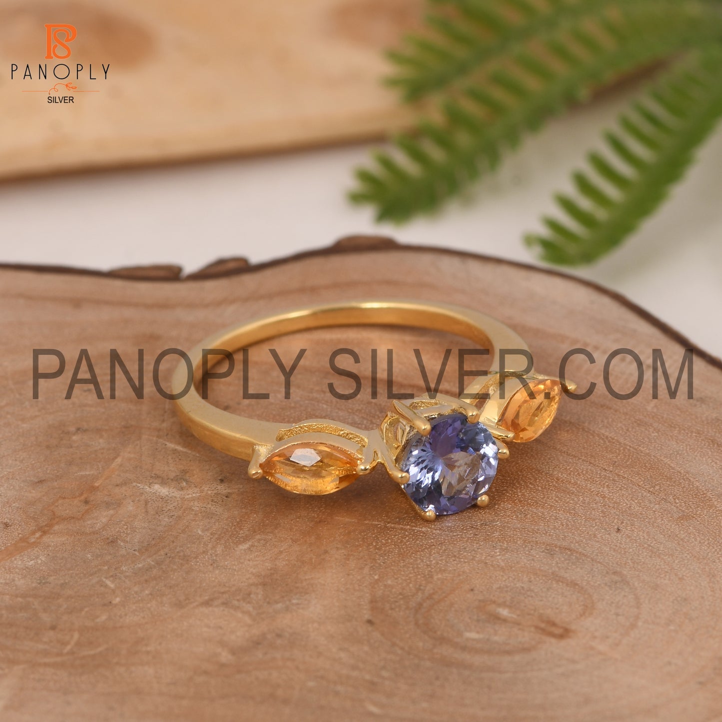 Gemstone 18k Gold Plated Engagement For Girls Ring
