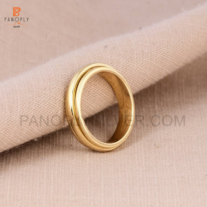 925 Silver Gold Plated Spinner Thumb Rings