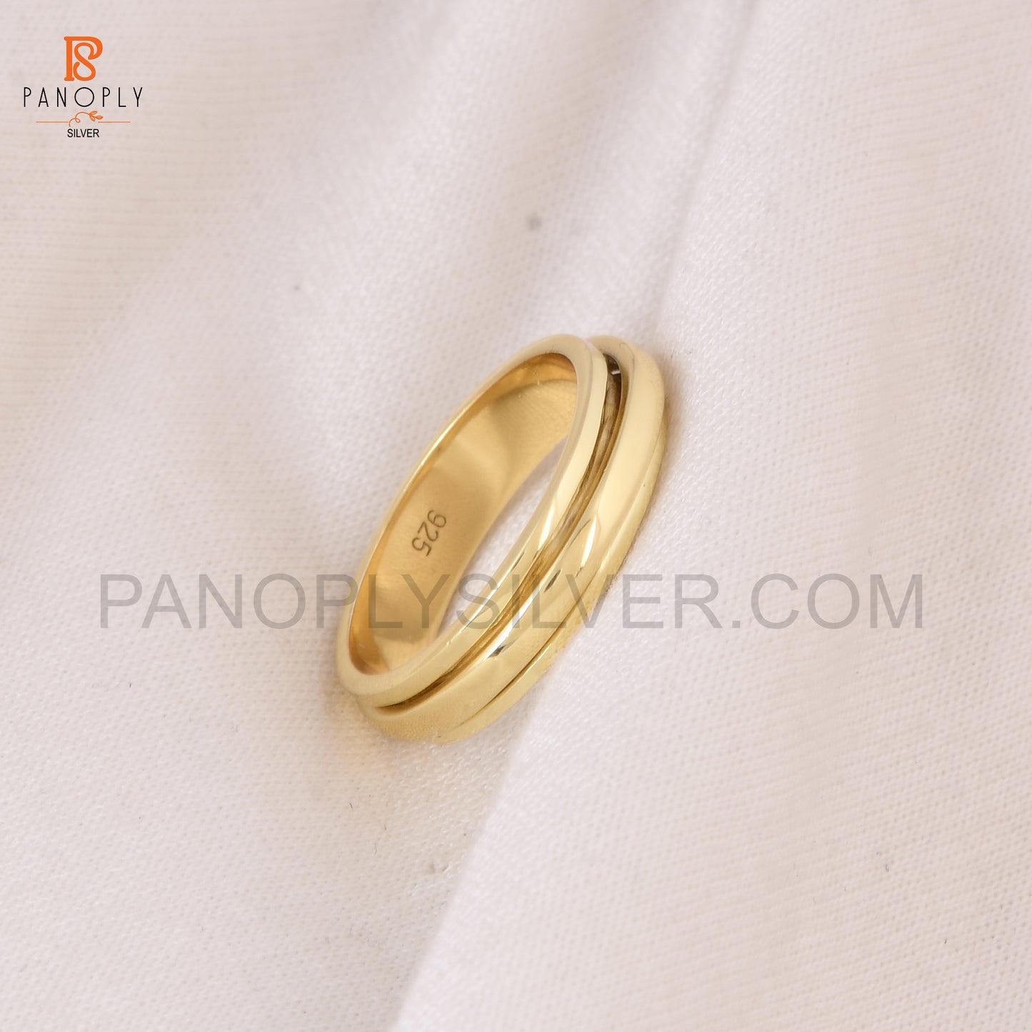 925 Silver Gold Plated Spinner Thumb Rings