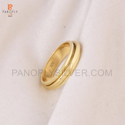 925 Silver Gold Plated Spinner Thumb Rings