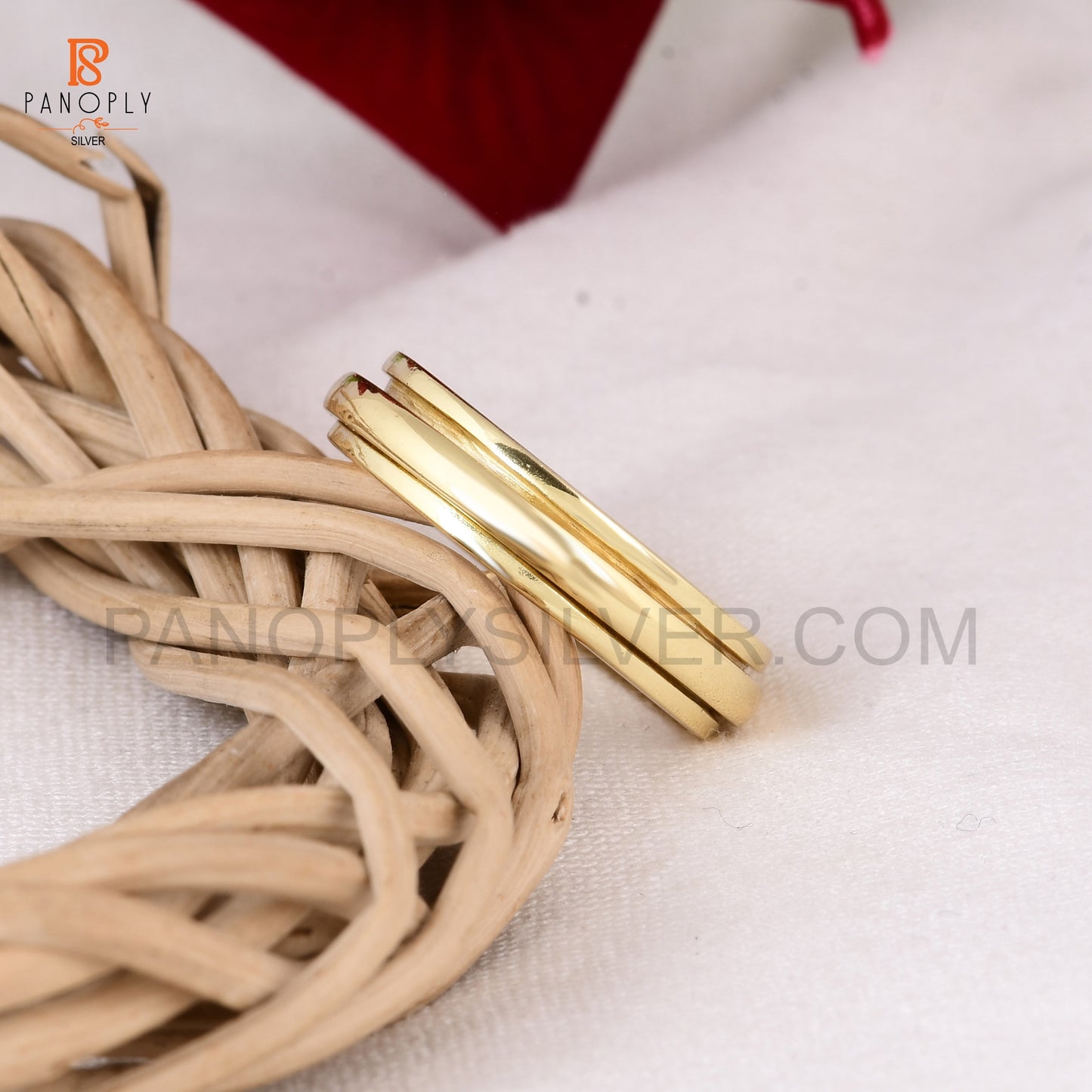 925 Silver Gold Plated Spinner Thumb Rings