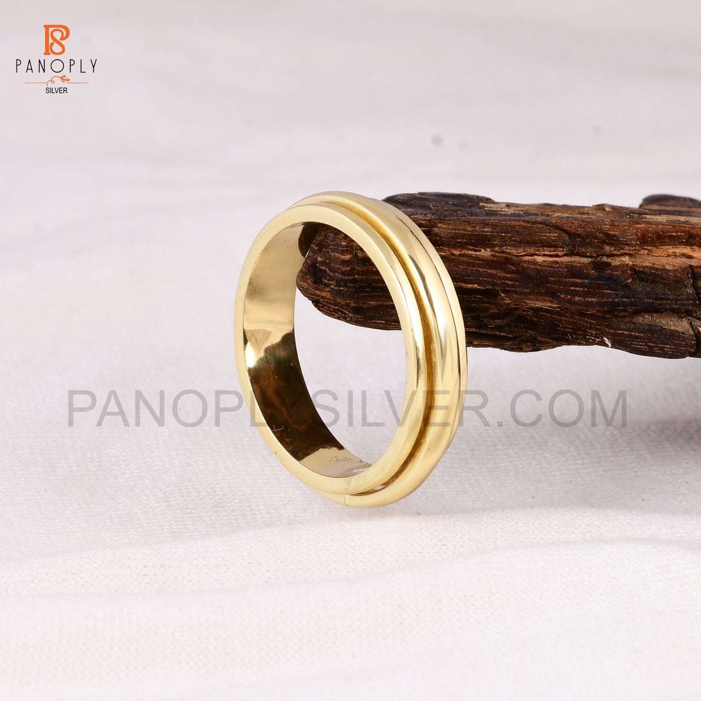 925 Silver Gold Plated Spinner Thumb Rings