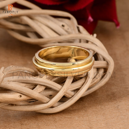 925 Silver Gold Plated Spinner Thumb Rings