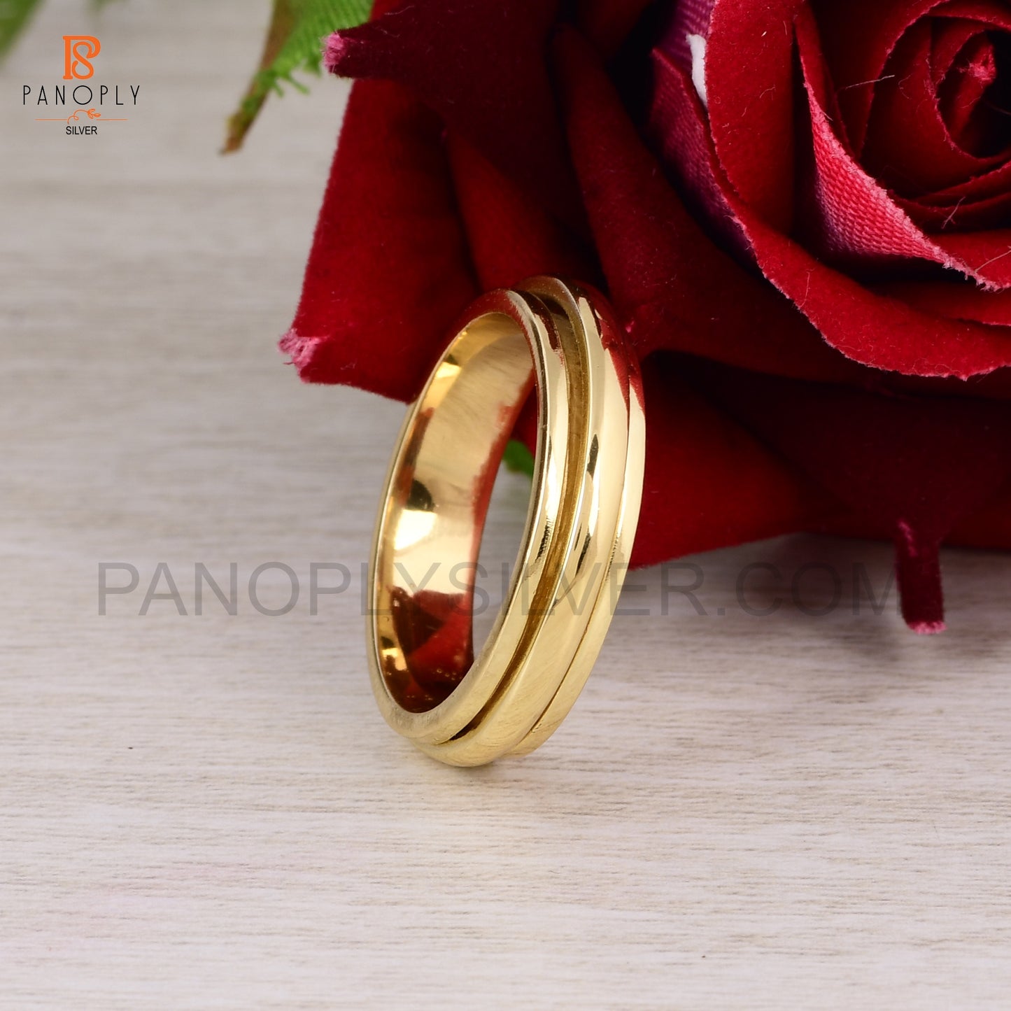 925 Silver Gold Plated Spinner Thumb Rings