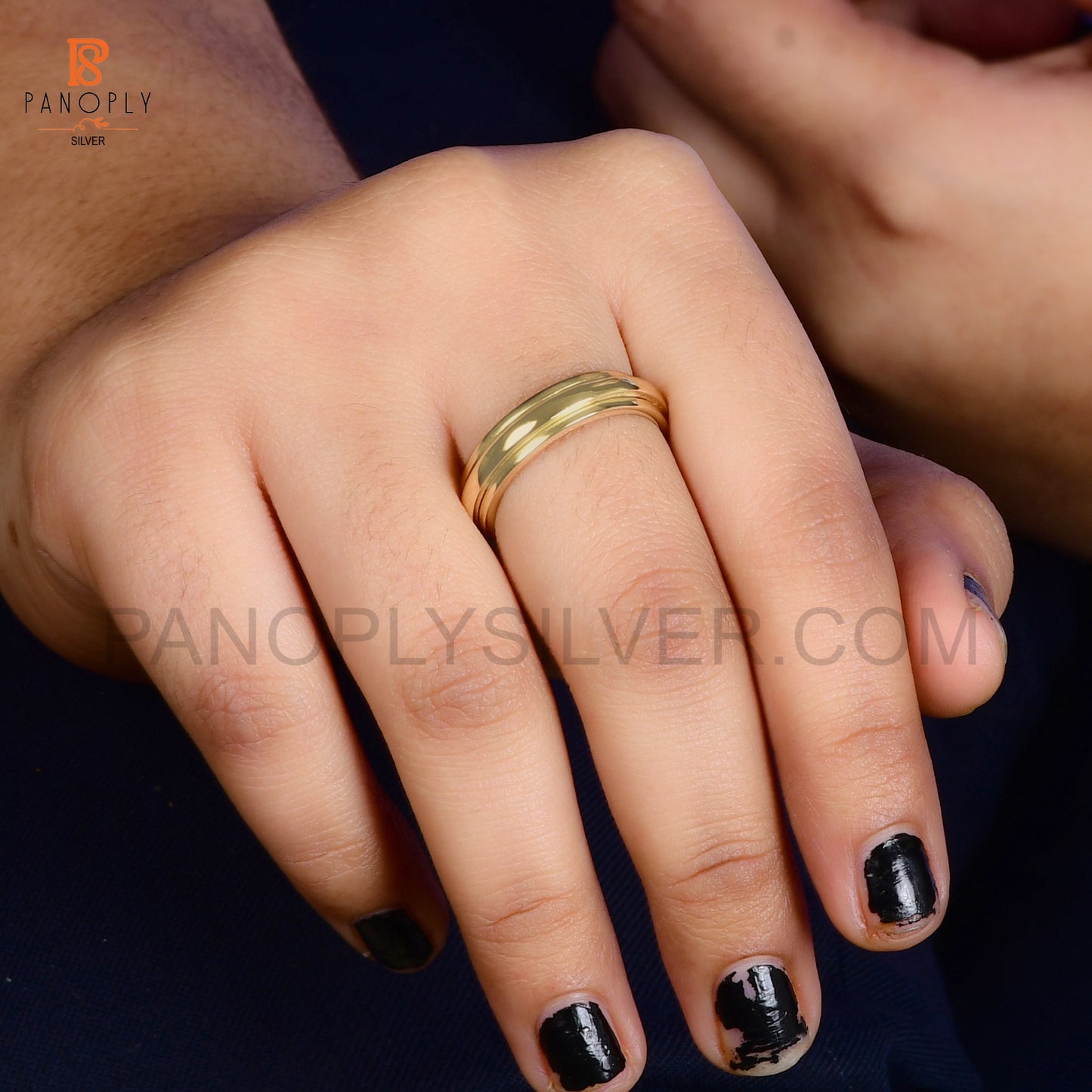 925 Silver Gold Plated Spinner Thumb Rings