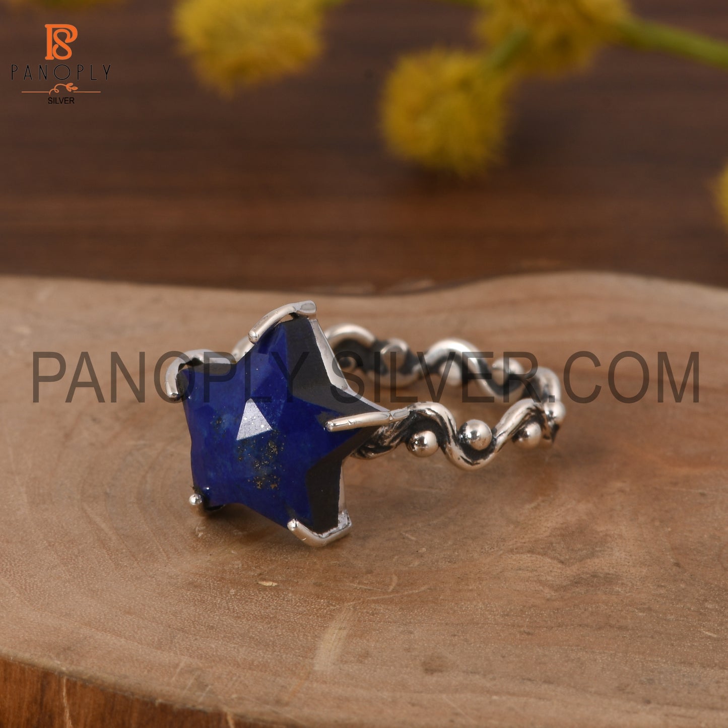 Lapis Star 925 Quality  Silver Filigree Band Rings