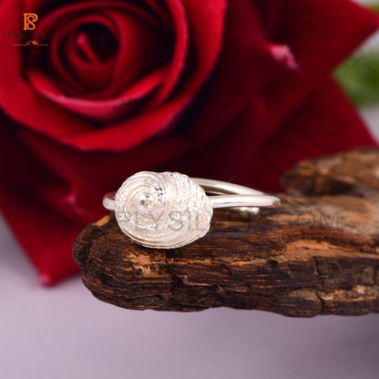 Sterling Silver Spiral Shell Adjustable Band Rings