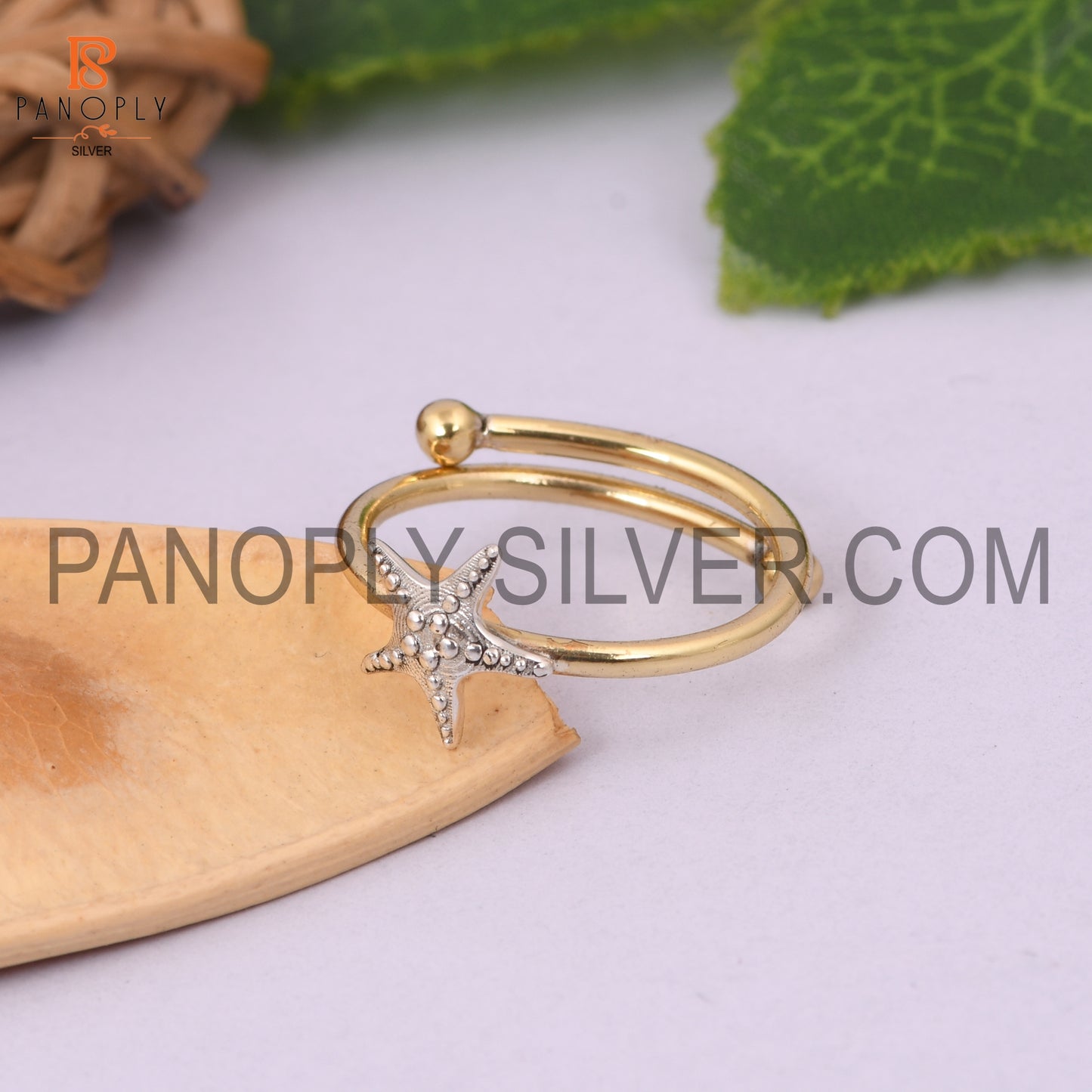 Two Tone Stackable Star Adjustable Ring For Women