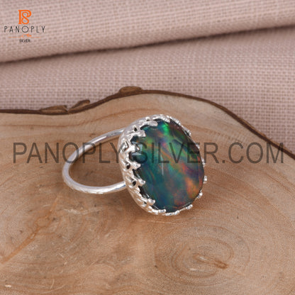 Aurora Opal Red Green Wedding Ring Gift For Bridal