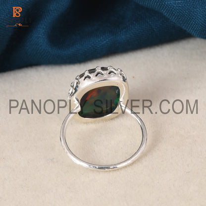 Aurora Opal Red Green Wedding Ring Gift For Bridal