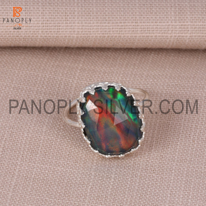 Aurora Opal Red Green Wedding Ring Gift For Bridal